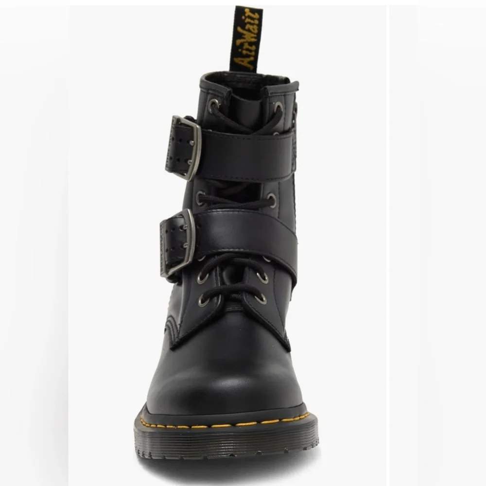 Dr. Martens 1460 Double Strap Black Leather Boots - Picture 7 of 11